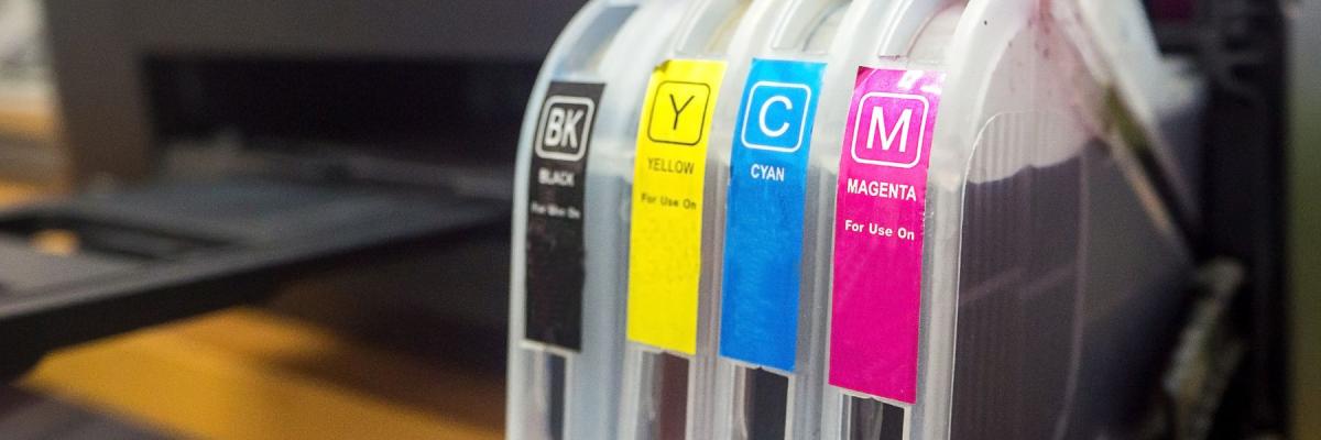 close up of printer ink