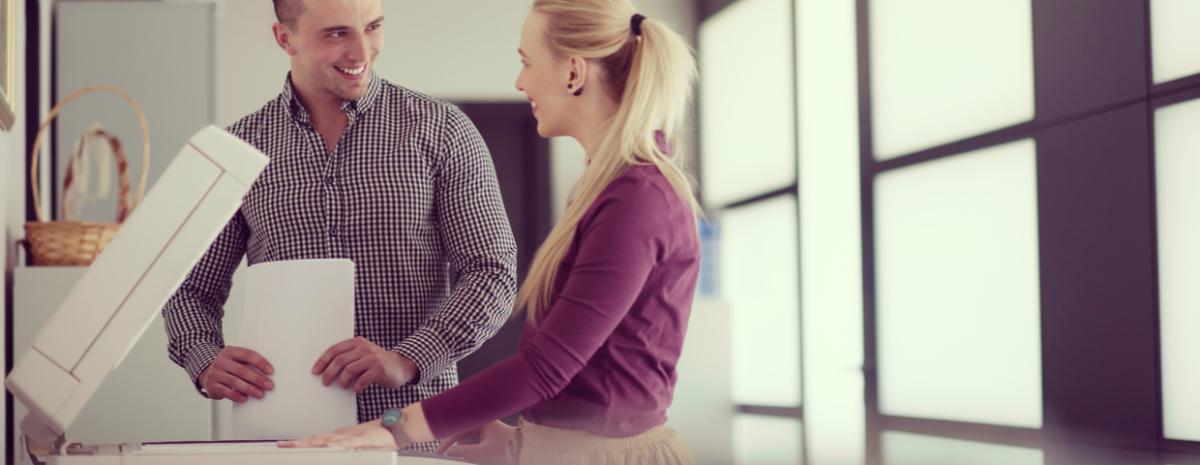 employees using printer