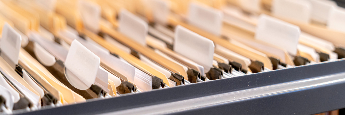 close up of filing cabinet