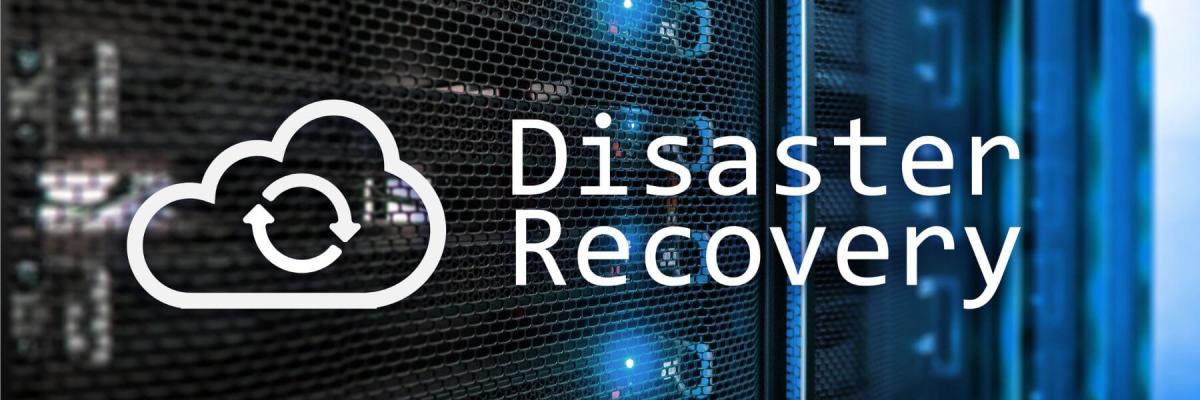 Disaster recovery with cloud icon
